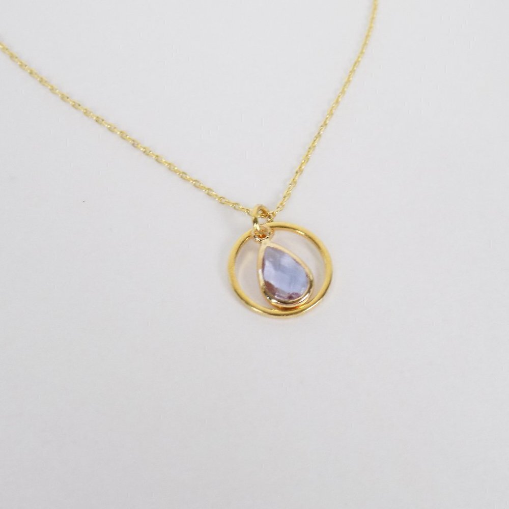 new in box! dainty layering necklace with teardrop pendant delicate gems…